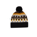 Boy's Girl's Knitted Jacquard Faux Fur Pompom Hat